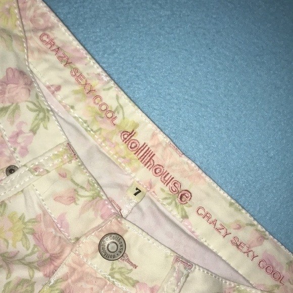 DOLLHOUSE crazy sexy cool Twiggy floral print straight leg size 7 - Picture 7 of 11